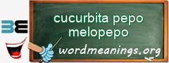 WordMeaning blackboard for cucurbita pepo melopepo